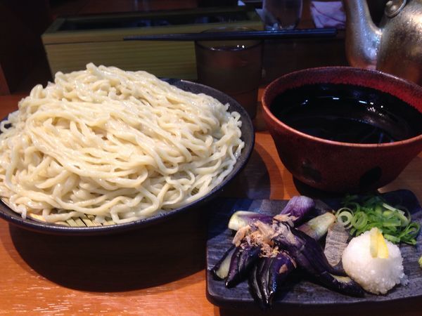 「ざるラーメン　茄子付」@横浜中華そば 維新商店の写真
