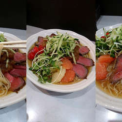 ローストビーフの冷やし中華+大盛