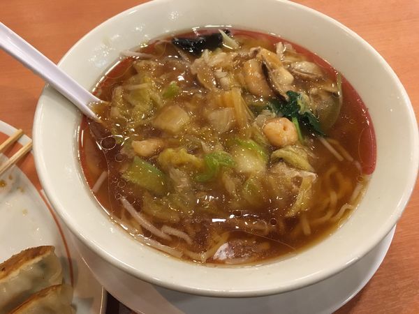 「五目うま煮ラーメン＋餃子」@幸楽苑 取手店の写真