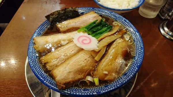 「ちゃーしゅうめん+大盛り+肉餃子+大ライス」@ちゃーしゅうや武蔵 イオンモール日の出店の写真