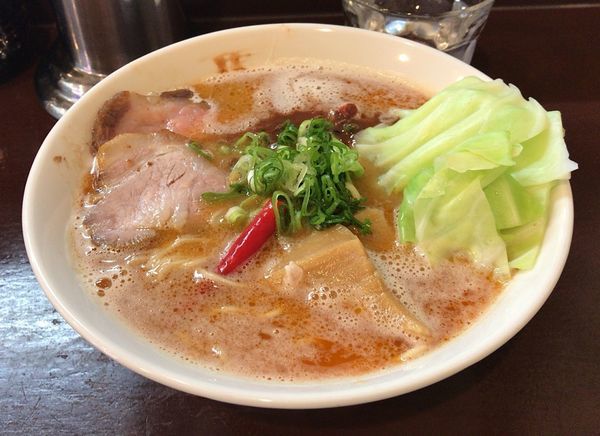 「海老辛de五ノ神豚骨ラーメン(限定)800円」@らーめん 五ノ神精肉店 煮干し編の写真