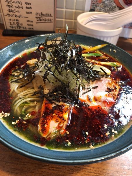 「【限定】酸っぱ辛い生のり冷やし麺　950円」@麺処 びぎ屋の写真