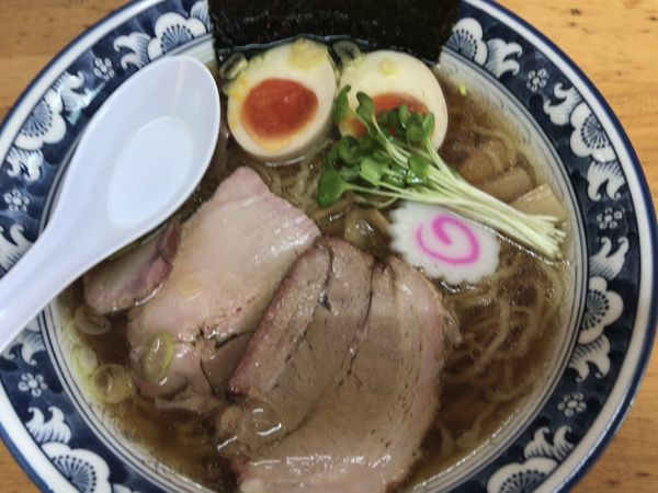 「中華そば（麺硬め）680円+味玉100円」@中華そば屋 佐藤の写真