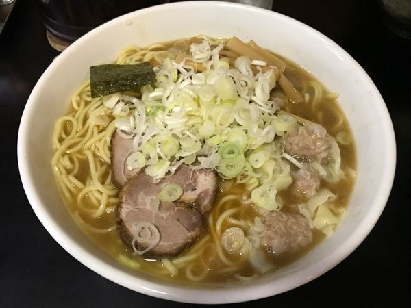 「わんたんメン・大盛+メンマ+ねぎ多め」@麺屋 ごとうの写真