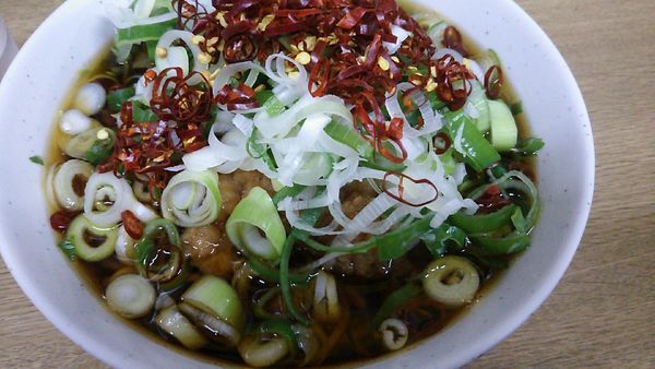 「ジャンボゲソそば」@一由そば 日暮里店の写真