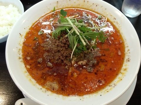 「担担麺[4辛]+半ライス」@四川担担麺 阿吽 浅草店の写真