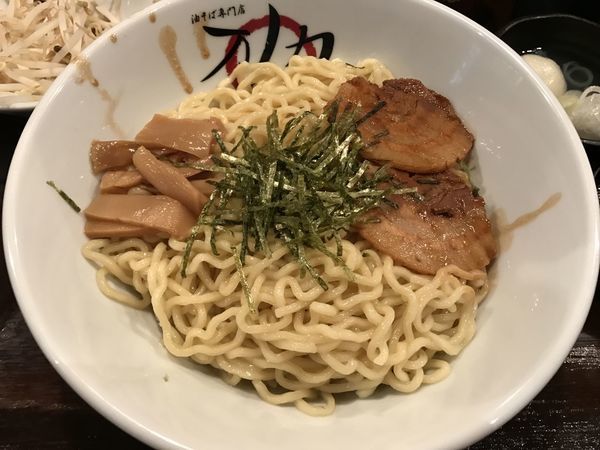 「油そば(倍力)+万人トッピング」@油そば専門店 万人力の写真