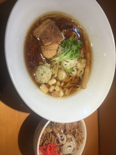 「手揉み中華そば醤油&チャーシュー丼」@國分ラーメン食堂の写真