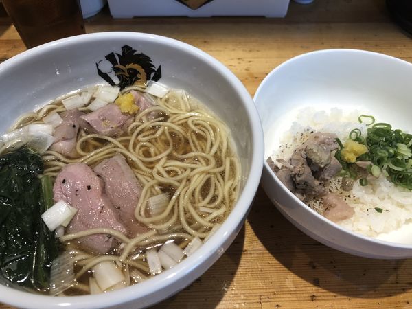 「鴨中華そば・醤油雑炊セット（1050円）」@満鶏軒の写真