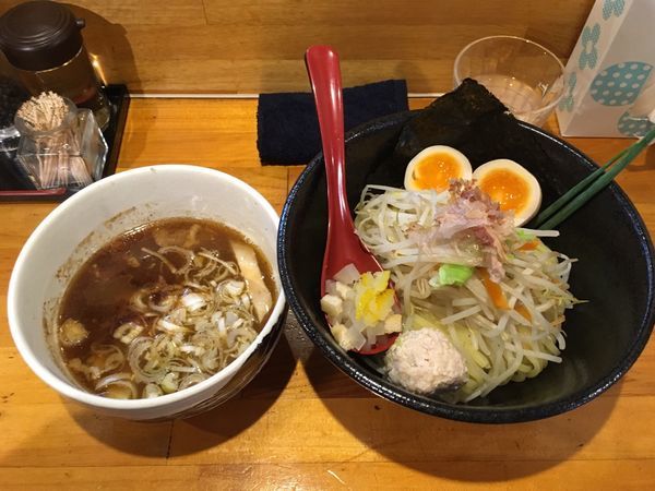 「醤油焼きしろぼし味玉つけ麺」@つけ麺 しろぼしの写真