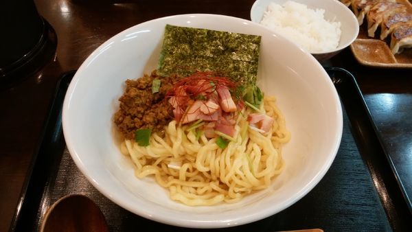 「カレー鴨油そば＋ライス＋餃子」@麺屋 葵の写真