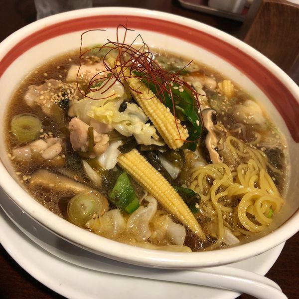 「鶏鶏高菜麺」@紅豚の写真