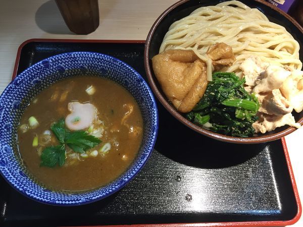 「鶴嶺峰つけ麺(小結) もち巾着」@らー麺土俵 鶴嶺峰の写真