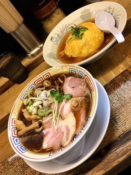 「サバ醤油そば ＋ 半天津飯」@サバ6製麺所 成城学園前店の写真