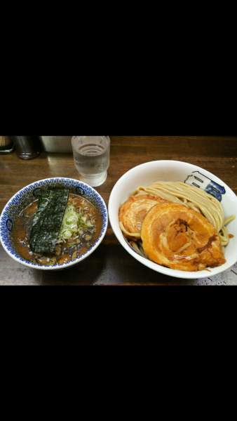 「つけ魚大盛+豚1枚トッピング」@雷 北松戸本店の写真