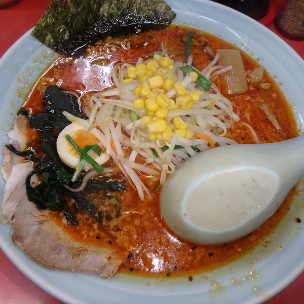 「チャーハンセット (900円)、地獄ラーメンに(+200円)」@ラーメンショップ 上柚木店の写真