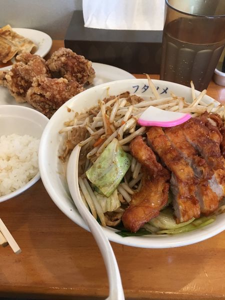「排骨タンメン＋唐揚げセット」@極濃湯麺 フタツメ 八千代店の写真