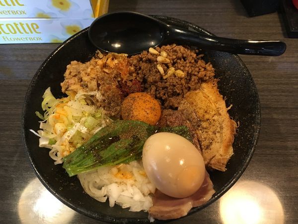 「坦坦まぜそば 麺増量無料 ほぐし豚」@つけ麺 陽の写真