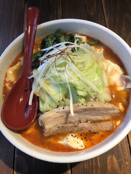 「ピリ辛豆腐ラーメン(キャベツトッピング)」@麺屋夏鈴の写真