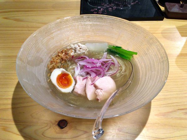 「今宵の酒(純米生酒菊の司ひまわり)→限定”煮干”冷やしらぁ麺」@麺屋 さくら井の写真