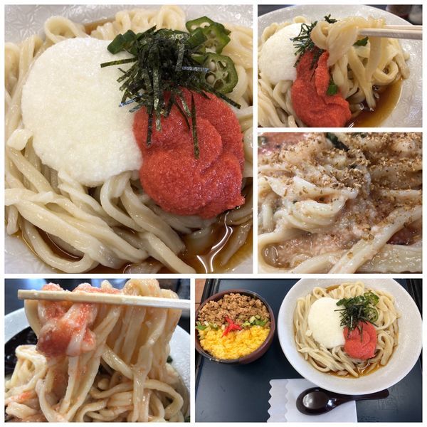 「【夏季限定】明太とろろうどん 680円 三色ご飯300円」@武蔵野うどん 竹國 新所沢店の写真