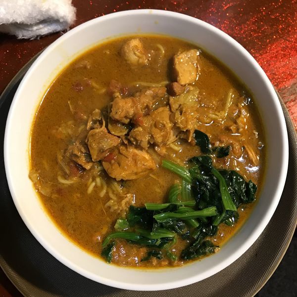 「チキンスープカレー」@一条流がんこラーメン系 拉麺居酒屋 AKAMARUの写真