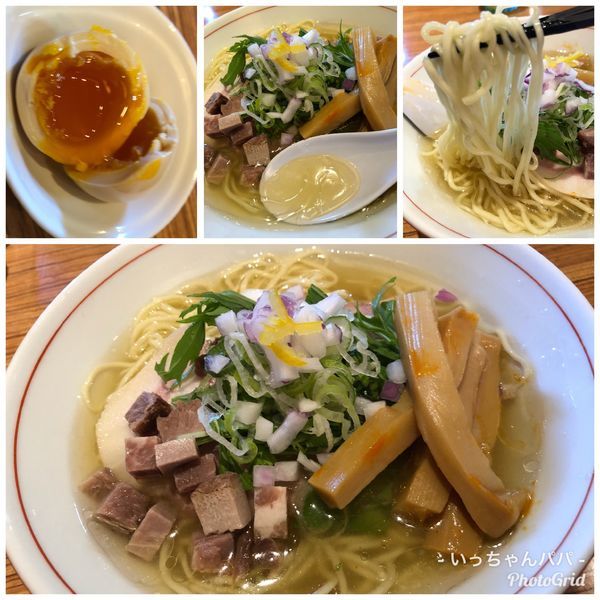 「冷し塩煮干しそば 750円 メンマ 100円 味玉120円」@niboの写真