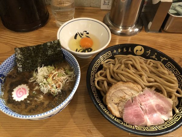 「つけ麺（並）あつもり＋生卵」@中華蕎麦うゑずの写真