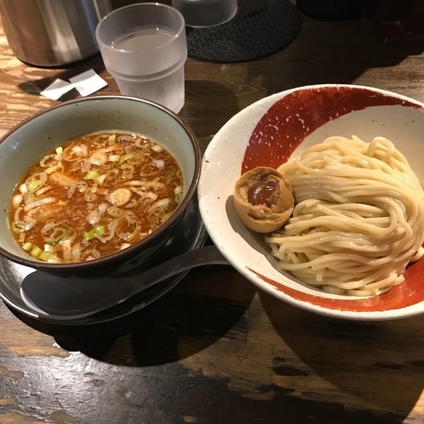 「鶏辛つけめん くずれ味玉」@時屋の写真