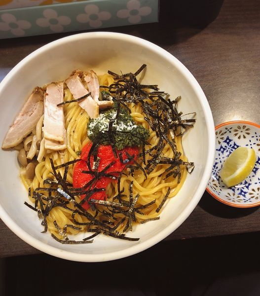 「【限定】しそのジェノ明太油そば(並)」@ラーメンくれはの写真