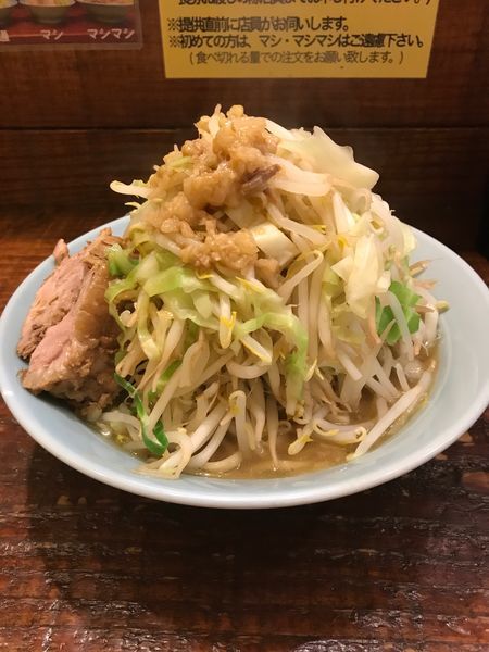 「ミニラーメン 野菜マシ あぶら少なめ」@立川マシマシの写真