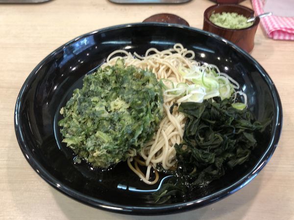 「冷やし春菊天そば」@吉そば 赤坂店の写真