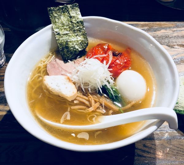 「塩ラーメン+焼トマト+白玉子（￥1000）」@RAMEN CiQUEの写真