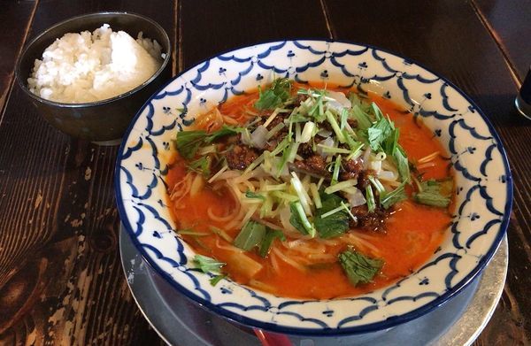「冷やし担々麺(夏季限定)＋ご飯(780円＋サービス)」@夜鳴き軒の写真