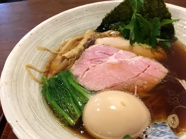 「ハートランドビール→味玉ra-men濃口醤油→和え玉ハーフ」@メンドコロ Kinariの写真