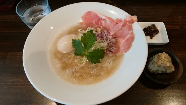 「味玉貝だし塩＋貝のおにぎり(無料)」@NOODLE MEISTER 源九 GENKの写真