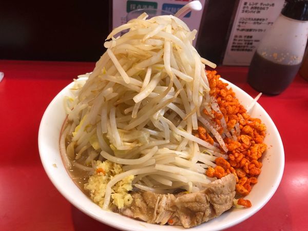 「ラーメン＋野菜、しょうが、カラアゲトッピング」@千里眼の写真
