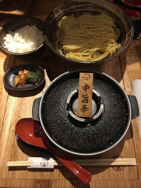 「めんたい煮込みつけ麺セット(中辛)」@元祖めんたい煮こみつけ麺の写真