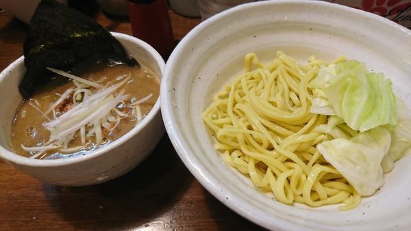 「四種の魚のつけ麺(800円)」@『   』（無銘）の写真