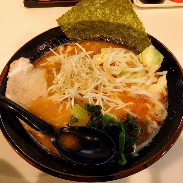 「みそねぎラーメン（900円）麺柔らかめ・その他普通」@横浜家系ラーメン 府中家の写真