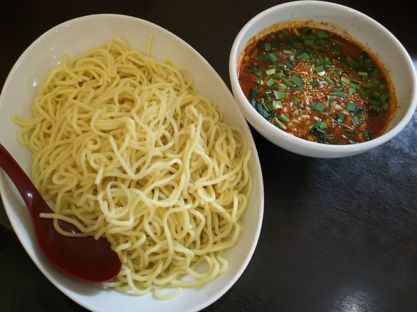 「【限定】黒胡麻四川担々つけ麺　（大盛り：無料・大吉５００ｇ）」@ラッキー食堂まとや 千曲店の写真