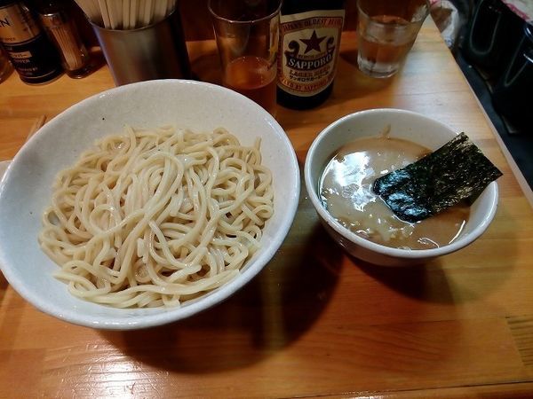 「つけ麺中盛800円　ビール600円」@麺屋 永太の写真