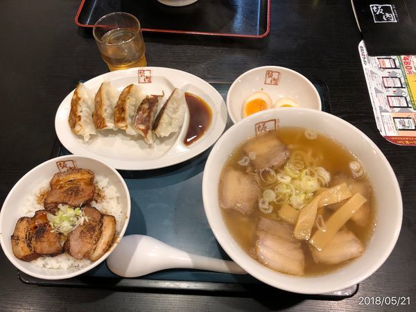 「ラーメン＋焼豚丼＋餃子セット」@喜多方ラーメン 坂内 蘇我店の写真