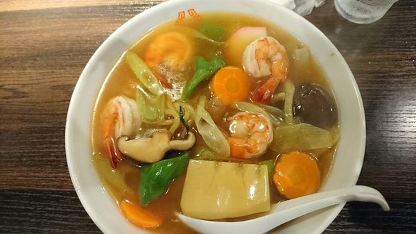 「海老うま煮そば（醤油あんかけ）＠１２００円」@小姑娘の写真