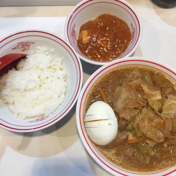 「レディースセット 味噌タンメン ライス少なめ 600円」@蒙古タンメン 中本 亀戸店の写真