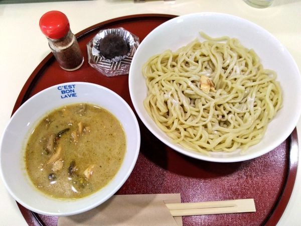 「グリーンカレーつけ麺」@炎製麺所の写真