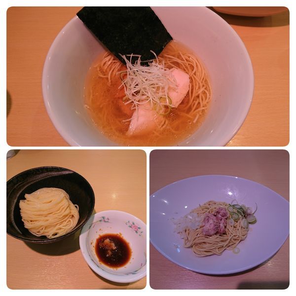 「小麦三昧 1200円(まぜ、つけ、塩)」@らーめん芝浜の写真