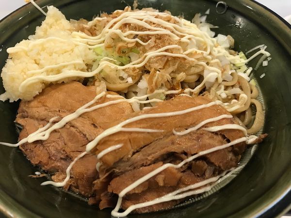 「【限定】スキヤキ+豚１枚(にんにく増し、カラメ、マヨネーズ)」@ハイパーファットンの写真