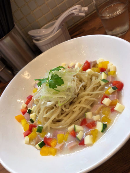 「【限定】あさりとジャガ芋の冷製和えそば950円」@麺処 びぎ屋の写真