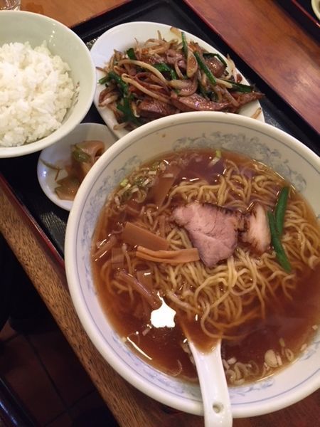 「日替セット680円（ラーメン・半ライス・ニラレバ・ザーサイ）」@開々亭の写真